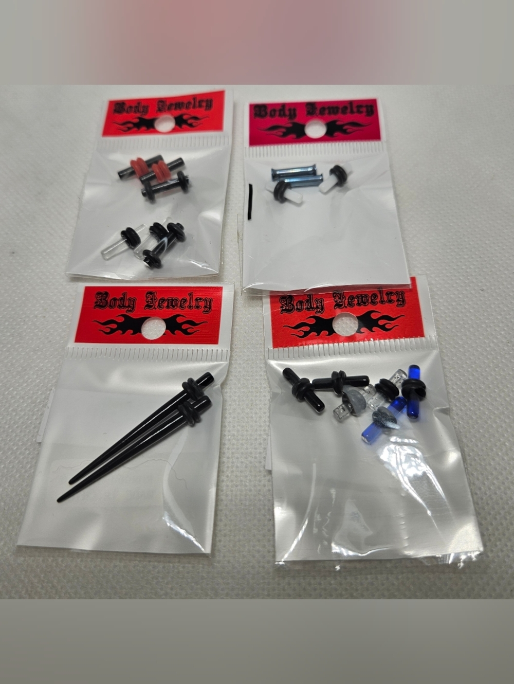 9 Pair Of Ear Tunnels Plugs 10 Gauge - 2.5MM Body Jewelry Lot